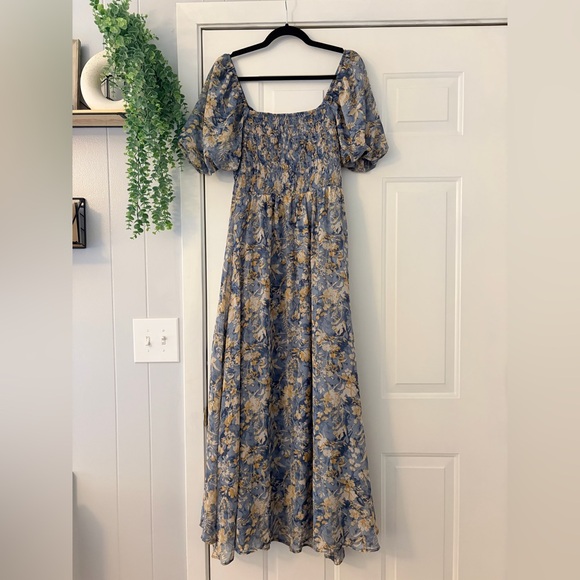 Baltic Born Floral Maxi Dress in Blue and Cream - Picture 5 of 9